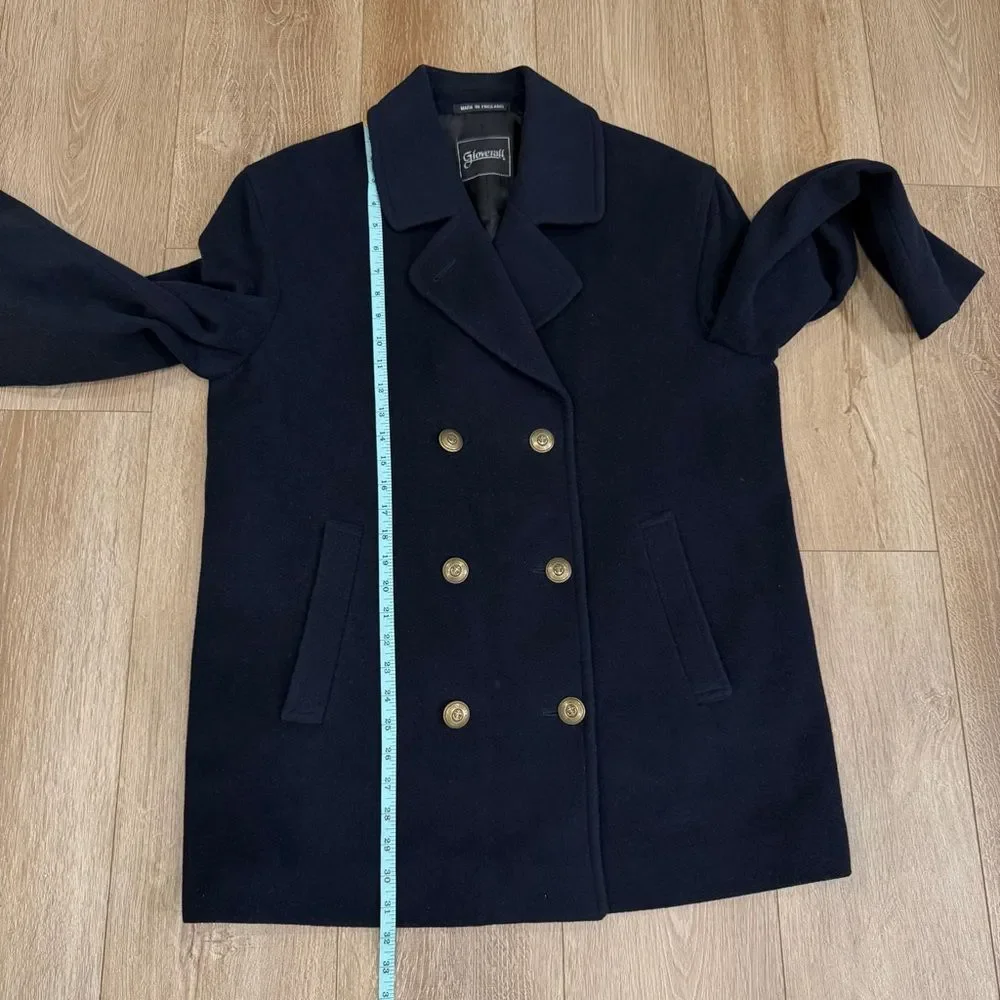 Gloverall Wool Blend Peacoat Double Breasted Military Style Coat FR 44 US 12